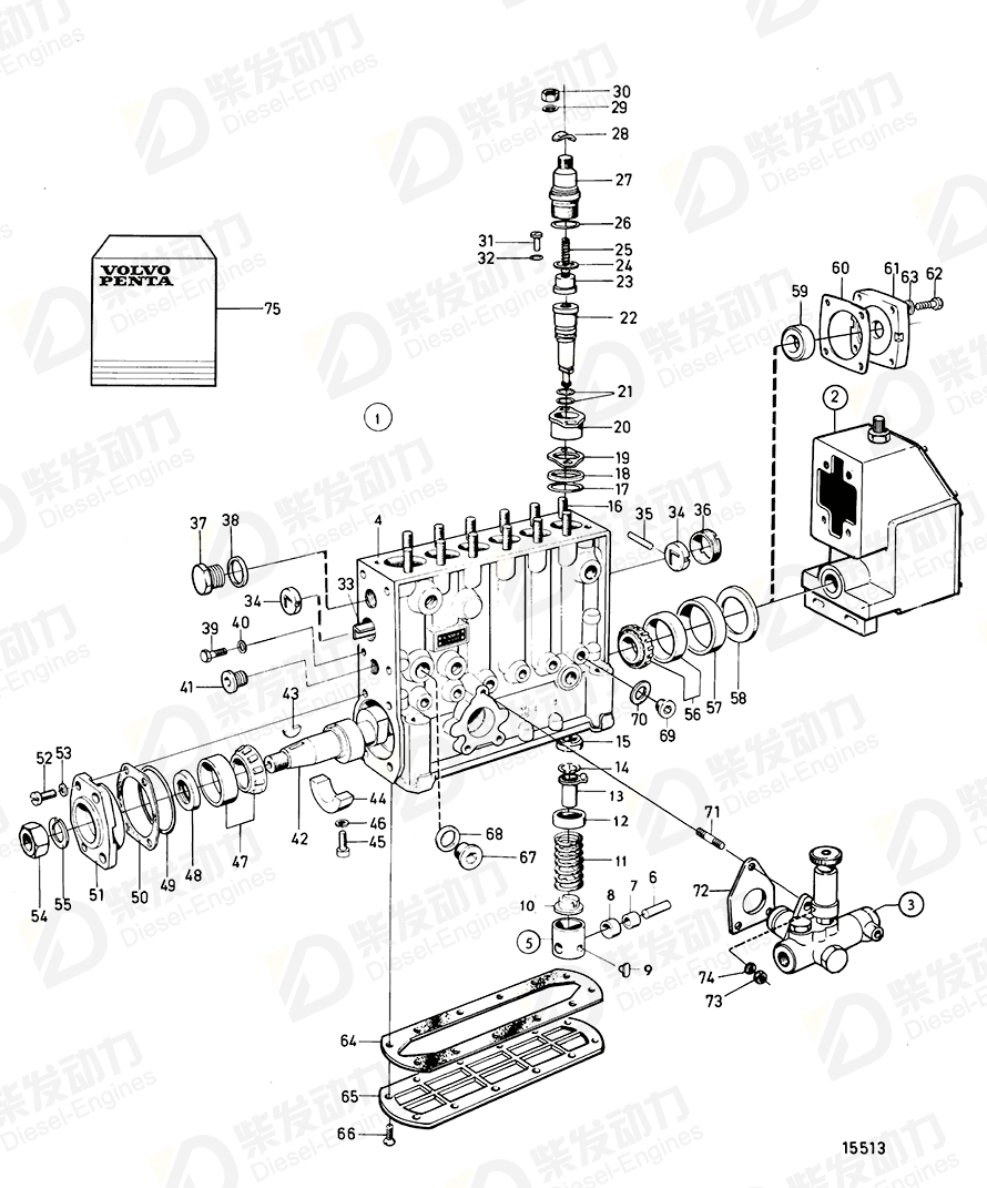 volvo penta Injection pump 3803725 Drawing volvo penta Injection pump 3803725 Drawing
